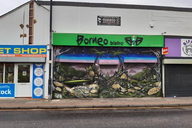 Police are investigating after a vehicle crashed into Borneo Bistro on Hylton Road and made off from the scene.