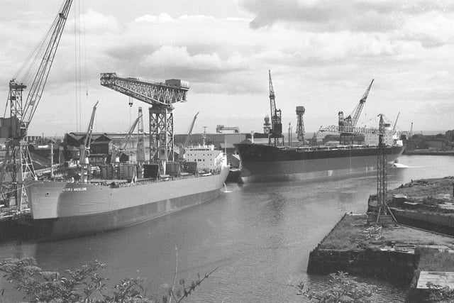 Manor Quay in August 1982 with the ship Nosira Madelene in the picture.