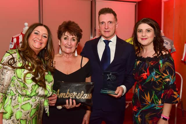 Ambers Law representatives, l-r Sam Pratt, Julie Ledger, Darren Cliff and Kelly Gibbs, collect the Community Group of the Year trophy at last year's Best of Wearside Awards.