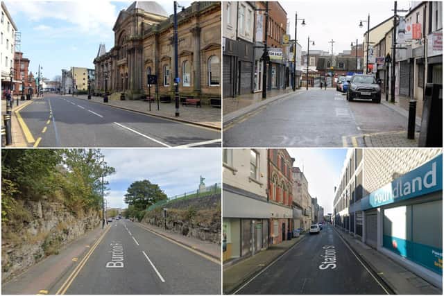 (clockwise from top left) Borough Road, Olive Street, Station Street (Picture: Google) and Burdon Road (Picture: Google)