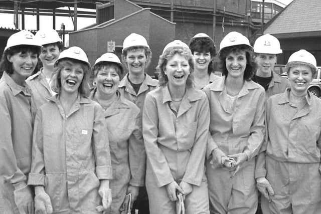 The canteen staff were in high spirits in 1987 on the day they took a trip underground.
