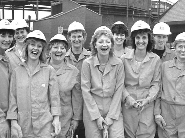 The canteen staff were in high spirits in 1987 on the day they took a trip underground.