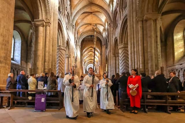 Cries of God Save the King rang out through Durham Cathedral for the first time in 70 years. Picture: North News and Pictures.
