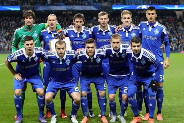 Dynamo Kiev's (bottom row left-right) Aleksandar Dragovic.