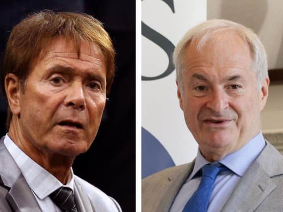 Sir Cliff Richard (left) and Paul Gambaccini. Picture: Press Association.