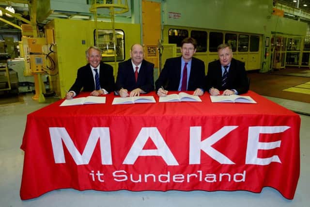 The signing of the Sunderland and South Tyneside City Deal. From left, NELEP chairman Paul Woolston; Sunderland City Council leader Paul Watson; Cities Minister Greg Clark and Coun Iain Malcolm, leader of South Tyneside Council
