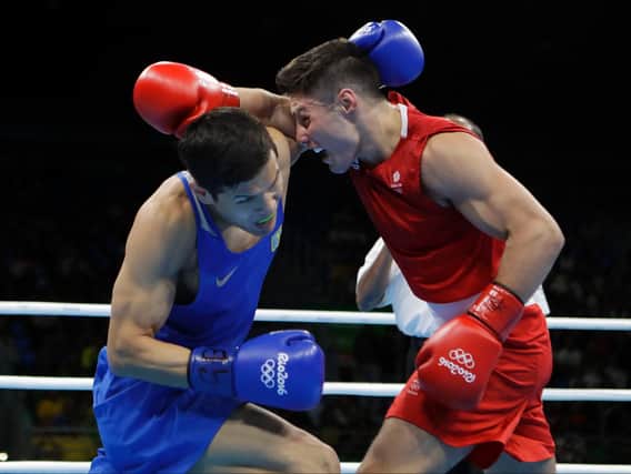 Josh Kelly (right) on the attack at the Olympics in Rio