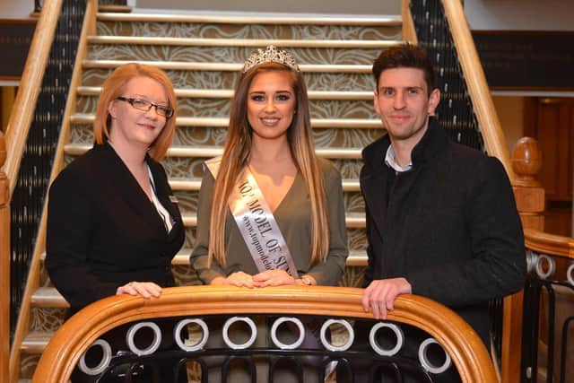 Marriott event manager Dionne Connolly, 2016 winner Jade Bambrough and Foundation of Light's Richard Hopper