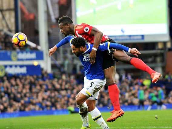 Lamine Kone in action at Goodison Park
