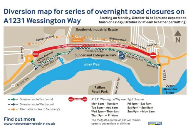 The overnight diversions that will be in place from next week