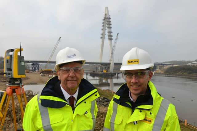 Sunderland City Council leader Paul Watson and Project leader Stephen McCaffrey at the New Wear Crossing site