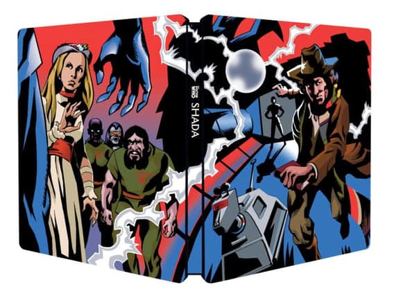 BBC image of the Bluray steelbook artwork for the release of Doctor Who: Shada an episode which was not completed due to the 1979 strikes as original footage which has been digitally remastered and completed with brand new colour animation.