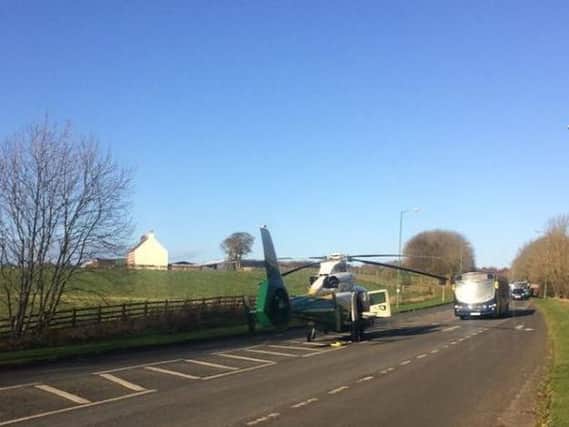 The Great North Air Ambulance was involved in taking the pensioner to hospital.