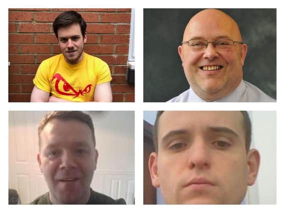 Clockwise from top left: Sean Terry, Graeme Miller, Martin Talbot and Dominic Armstrong