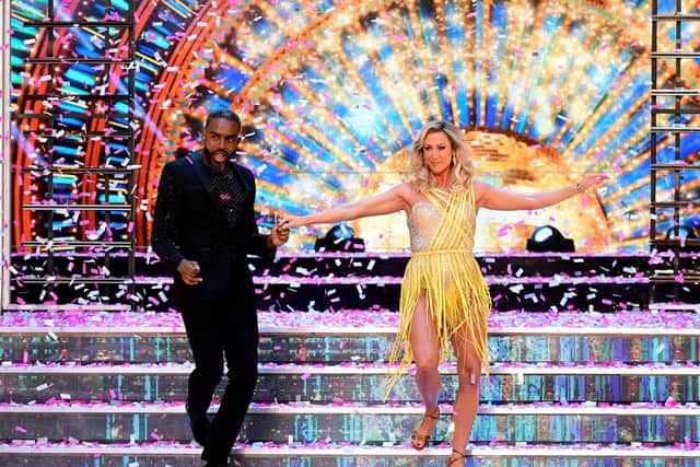 Charles Venn and Faye Tozer at The Broadcasting House for the launch of Strictly. Picture: PA.
