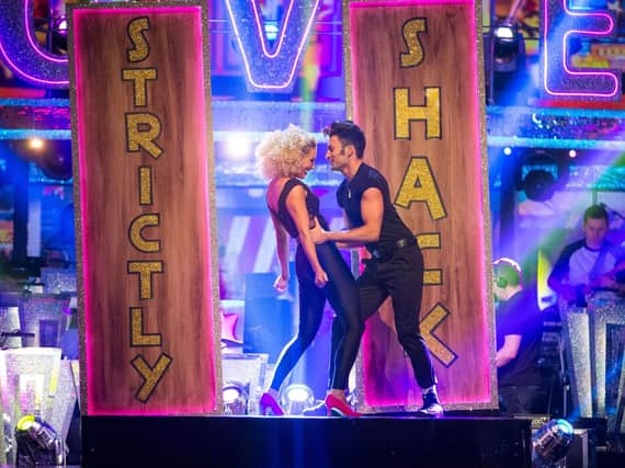 Faye and partner Giovanni Pernice dance the Quickstep on Strictly. Picture: BBC Pictures.