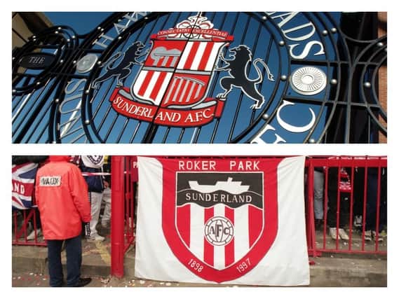 Sunderland's current badge, top, and the much-loved former design, below.