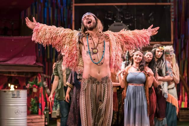 Jake Quickenden stars as Berger in the 50th anniversary production of Hair.