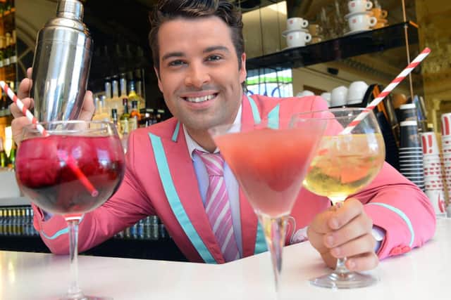 Joe McElderry with some of the cocktails which have been created at the Sunderland Empire for Club Tropicana.