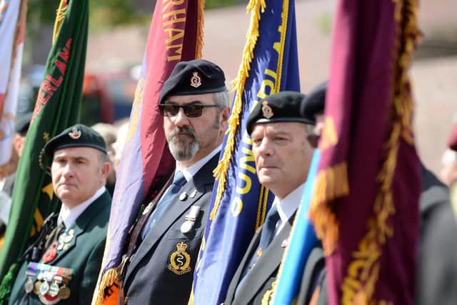 Standard bearers played a major part in the service.
