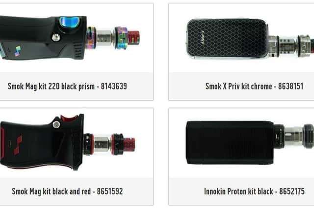 SMOK and Innokin E-Cigarettes sold by Argos