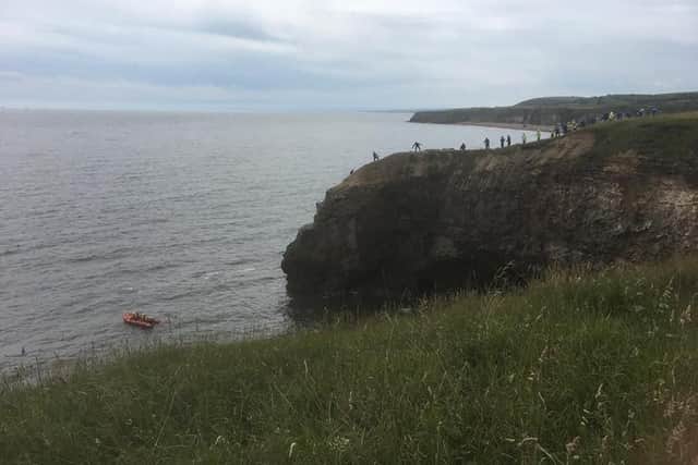 The Coastguard, fire service and Sunderland RNLI worked together during the call out at Nose's Point.  Photo by Sunderland Coastguard Rescue Team.