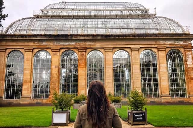 Katy checks out the Palm House at Royal Botanic Gardens Edinburgh as part of a Ponant excursion