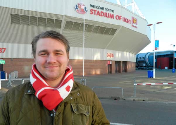 Councillor Stephen O'Brien outside the Stadium of Light.
