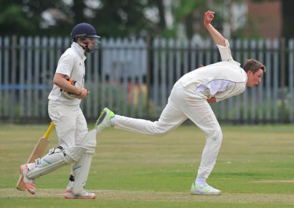Eppleton bowler Josh Coughlin in action against Newcastle on Saturday. Picture by Tim Richardson