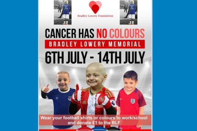 The poster for the anniversary fundraising campaign in aid of the Bradley Lowery Foundation.