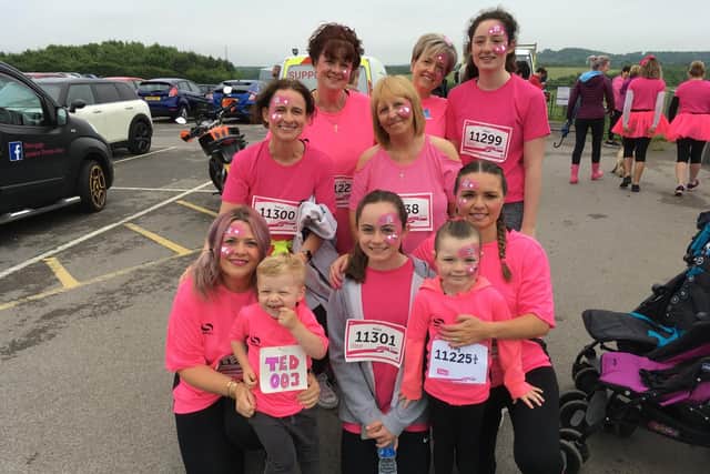 Sunderland Race for Life. Tracy Stokes (back left) with family members all running in memory of mam and nana Sylvia Hahn