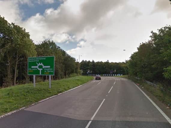 The slip road for the A690 at Herrington Interchange. Copyright Google Maps.