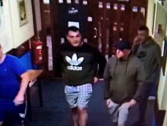 Northumbria Police hope to speak to the men pictured as part of the investigation into the theft of cash from a fruit machine at the Lakeside Sports and Social Club.
