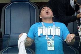 Maradona during Argentina's win over Nigeria. (Photo: BBC).