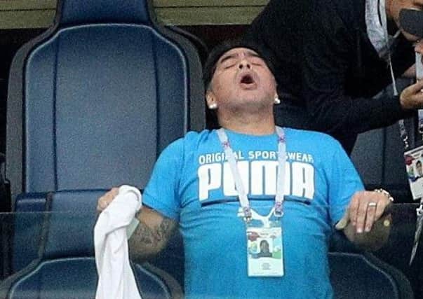 Maradona during Argentina's win over Nigeria. (Photo: BBC).