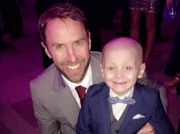 The Bradley Lowery Foundation shared this picture of the brave youngster with England manager Gareth Southgate