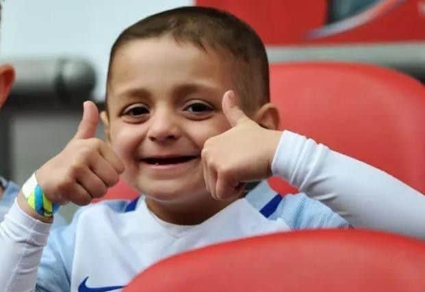 Bradley Lowery when he was the England mascot at Wembley.
