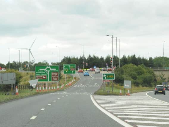 The A19 sliproad to the A1231 Wessington Way roundabout