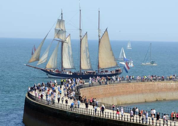 The Tall Ships Races Parade of Sail off Roker.