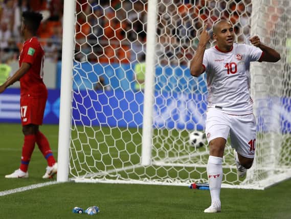 Wahbi Khazri nets for Tunisia in the World Cup.
