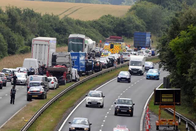 The scene after the crash on the A19