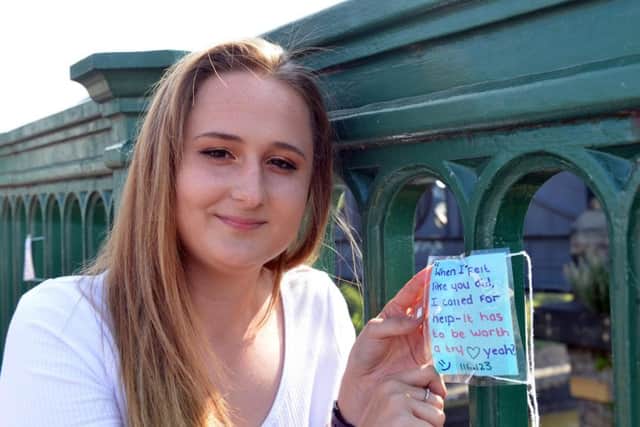 Paige Hunter's comfort notes left on Wearmouth Bridge