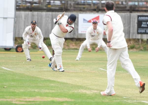 Dawdon batsman Jamie Greenwood takes on Littletown bowler Calvin Stephenson on Saturday. Picture by Kevin Brady
