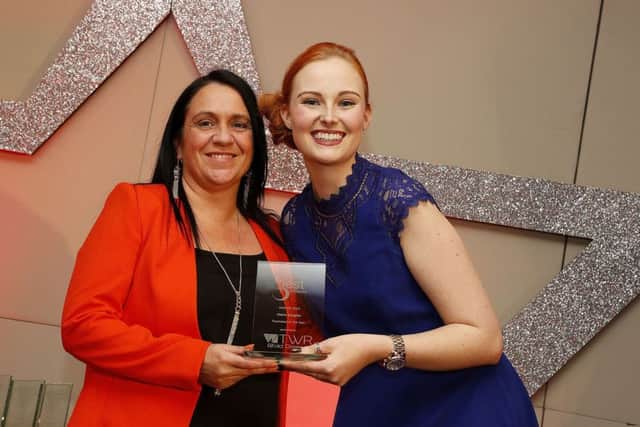 Award winner Claire Douglas (left) with Laura Richardson from TWR during Best of Wearside in 2015.