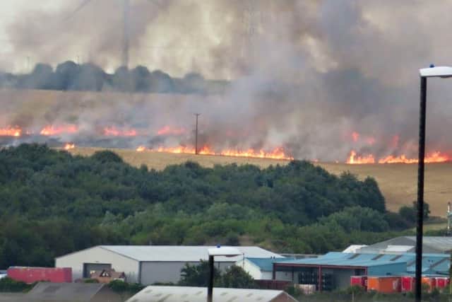 The blaze at Little Eppleton Farm. Photo by Lisa Tempest.