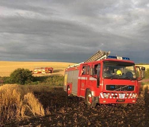 Firefighters deal with the blaze at Little Eppleton Farm.