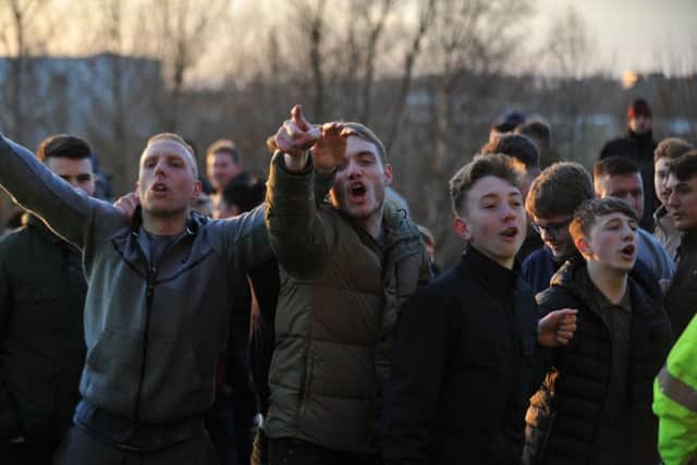 Middlesbrough fans leave the Stadium of Light after their 3-3 draw against Sunderland.