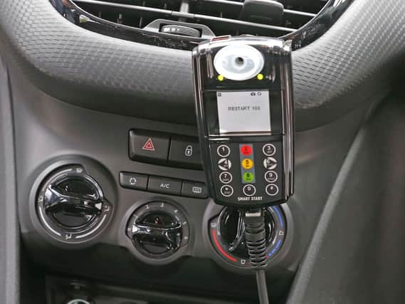 The in-car alcohol interlock device which stops drink-drivers from starting their engine if they are over the legal limit. Pic: Owen Humphreys/PA Wire.