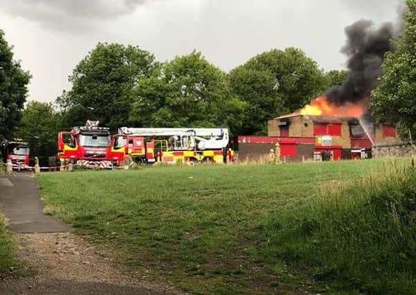 Firefighters put out a blaze at the former Thornbeck College site off Carley Hill Road in Sunderland.