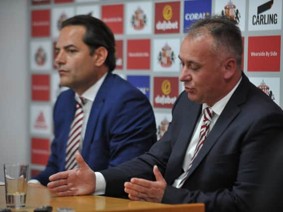 Sunderland owner Stewart Donald (right), pictured with executive director Charlie Methven.